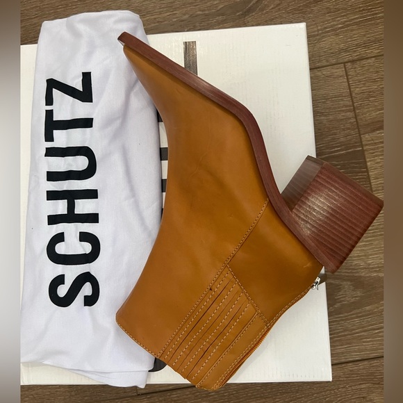 SCHUTZ Caramel Leather Booties 6.5 - Picture 8 of 9